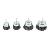 Knotted cup wire brushes with shank